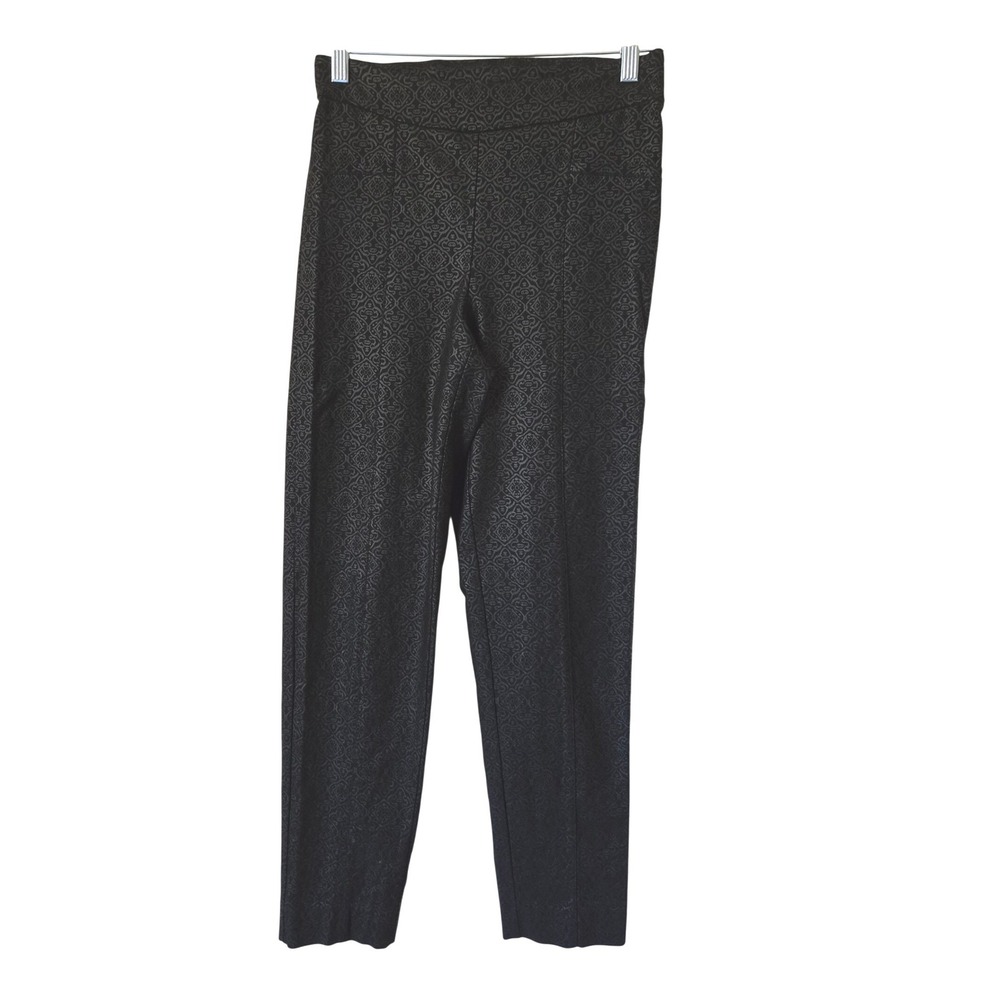 Habitat Clothes To Live In Womens Black Jacquard Damask Slim Pants XS